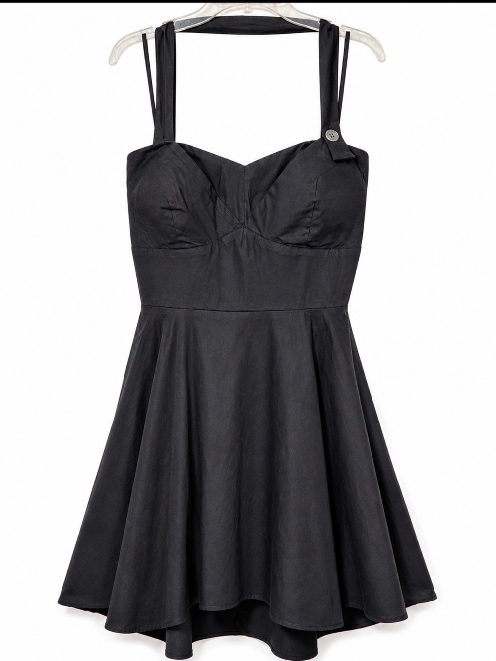 Ixia Classic Black Sweetheart Neckline Fit & Flare Sleeveless Hi Lo Dress 1X